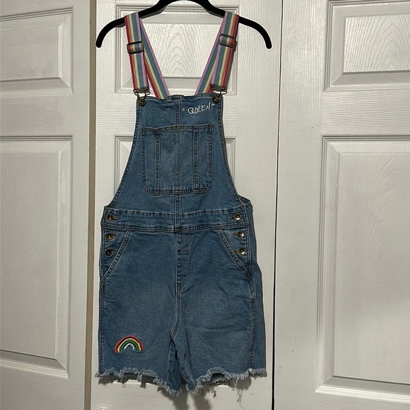 Denim - Pastel Rainbow Denim Oversized "Queen" Over-Alls